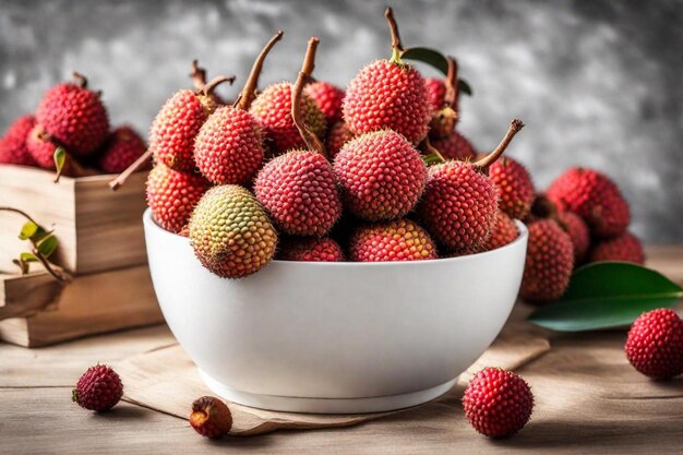 un bol de fraises avec un bol de strawberries sur une table