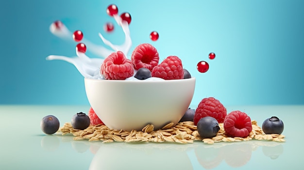 un bol avec des fruits et du yogourt capturant le plaisir sain et indulgent d'une friandise nutritive ces visuels montrent l'équilibre et la fraîcheur d'une combinaison délicieuse