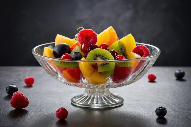 Photo un bol de fruits avec un tas de baies dedans