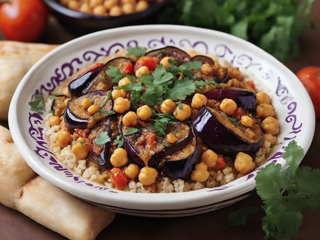 un bol de nourriture avec du riz et des légumes