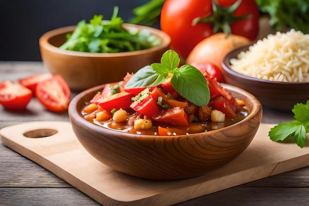 Un bol de nourriture avec des légumes et du riz