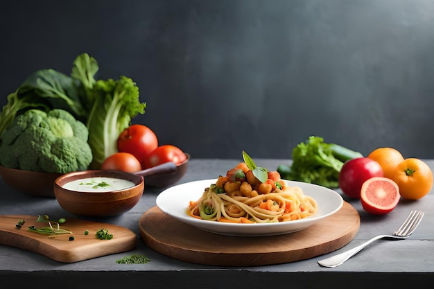 Un bol de pâtes avec une sauce tomate et un bol de sauce tomate.