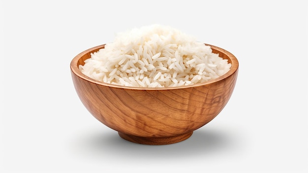 Un bol plein de riz cuit isolé Png transparence IA générative