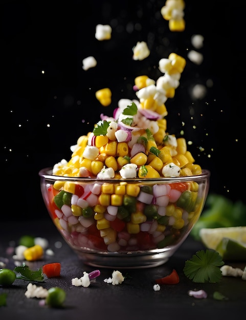 un bol de pop-corn et un bouquet de raisins