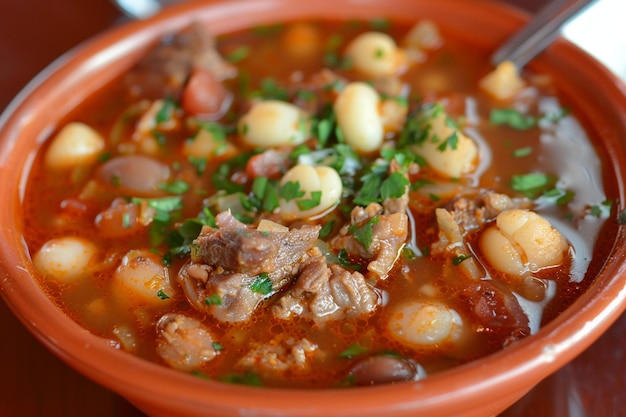 Le bol de Pozole est servi traditionnellement.