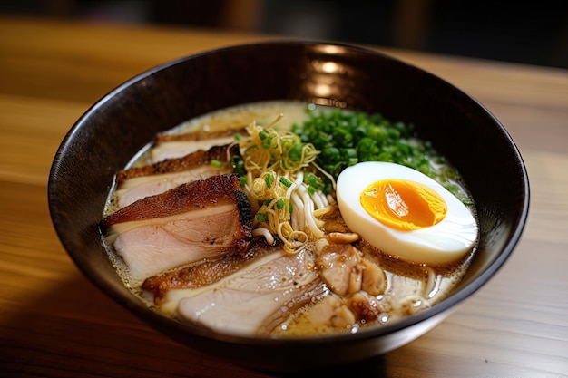 Un bol de ramen avec un œuf sur l'IA générative