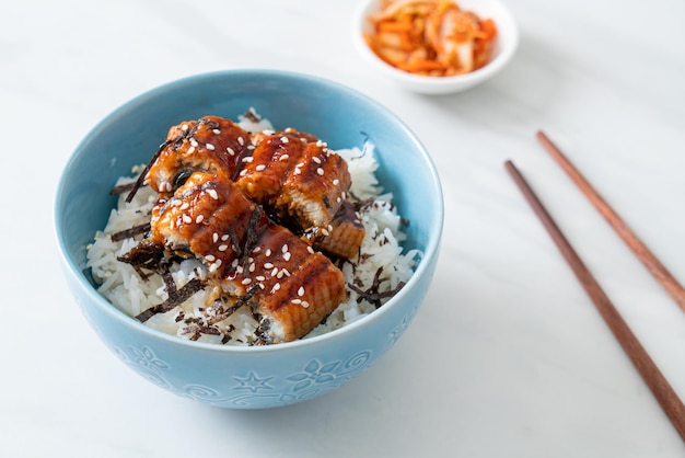 bol de riz à l'anguille ou bol de riz unagi - style de cuisine japonaise