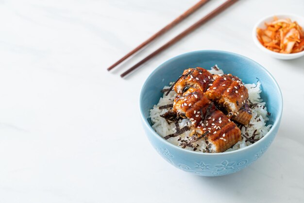 bol de riz à l'anguille ou bol de riz unagi - style de cuisine japonaise