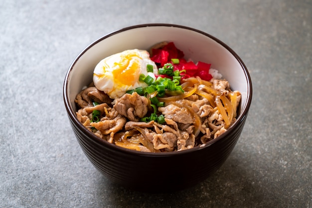 bol de riz au porc avec oeuf (Donburi) - cuisine japonaise