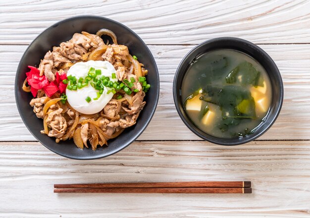 bol de riz au porc avec oeuf (Donburi) - cuisine japonaise