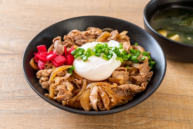 bol de riz au porc avec oeuf (Donburi) - cuisine japonaise