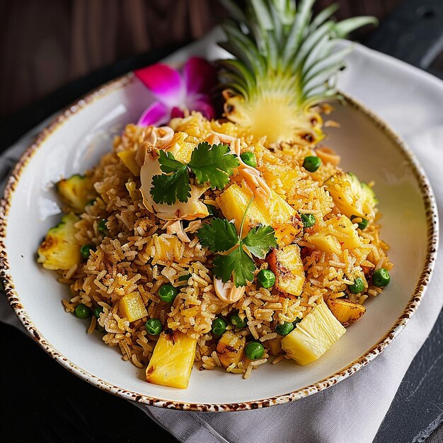 Un bol de riz avec un bol de riz et des légumes