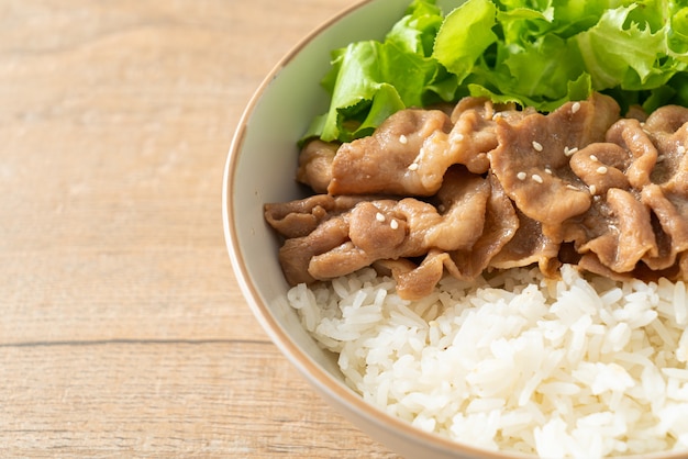 Bol de riz Donburi au porc japonais fait maison