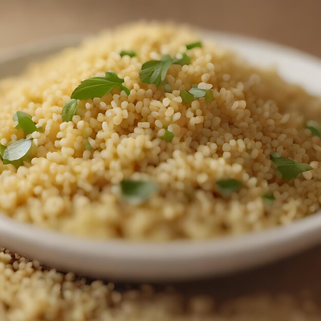 un bol de riz avec du persil sur le dessus