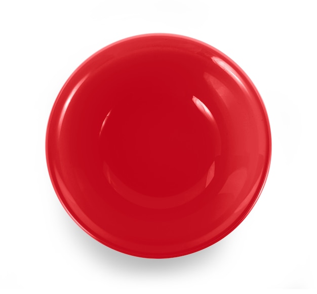 bol rouge sur fond blanc