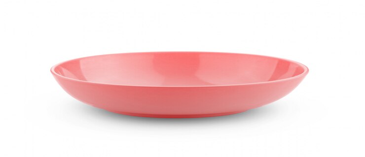 Photo bol rouge vide sur fond blanc