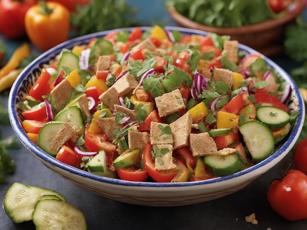 un bol de salade de légumes et un bol de salade.