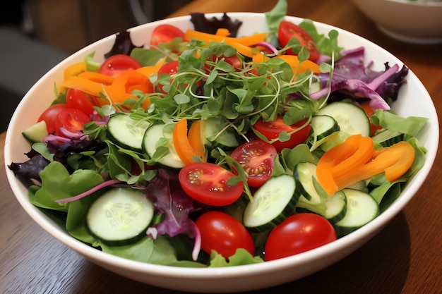 Un bol de salade avec des légumes dedans