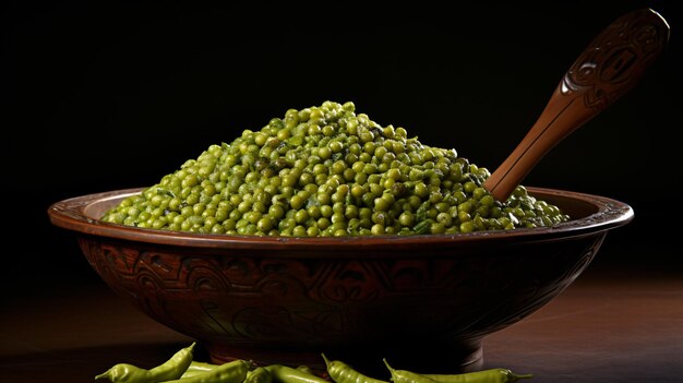 Un bol de salade à la lune verte