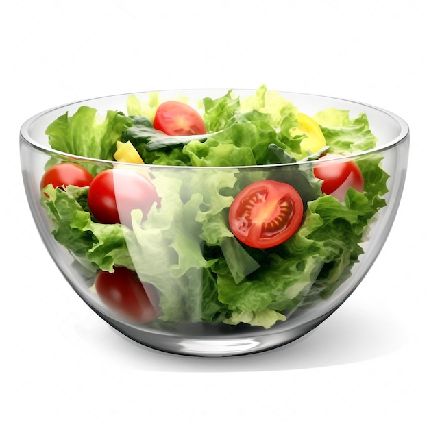 Un bol de salade avec des tomates et de la laitue.