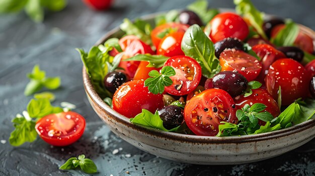 Photo un bol de salade végétarienne sain