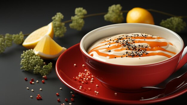 Bol de smoothie à la crème de fruits orange pour le petit-déjeuner