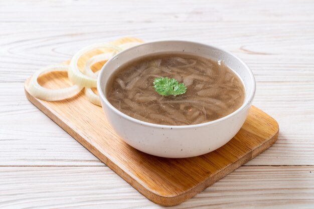 Photo bol de soupe à l'oignon