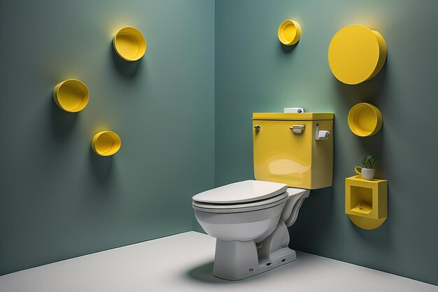 Photo bol de toilette dans la salle de bain moderne ai génératif