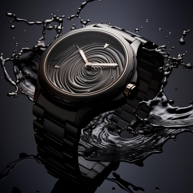 Photo bold fusion une montre rado en céramique de pointe avec des teintes métalliques sombres et un ferromagnétique frappant