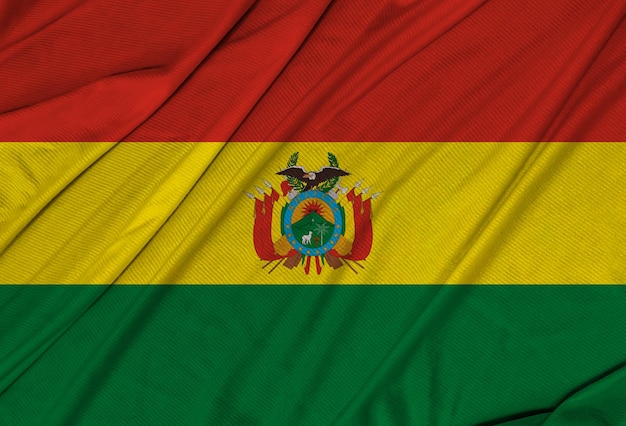 Bolivie drapeau ondulant texturé 3d