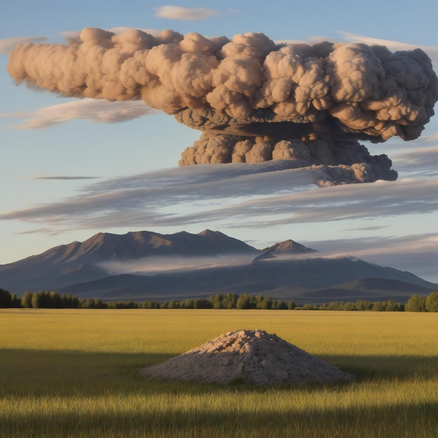 Photo bombe atomique bombe à hydrogène bombe nucléaire grande explosion champignon et nuage onde de choc fond d'écran