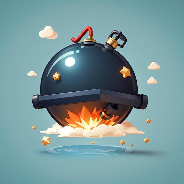 Bombe flottante icône vectorielle de dessin animé illustration objet icône de vacances concept vecteur plat isolé