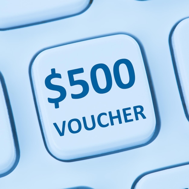 Bon de 500 dollars cadeau remise vente achats en ligne magasin internet boutique