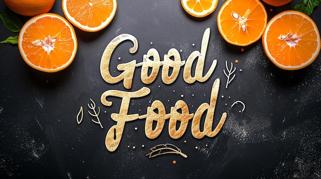 Photo bon design de typographie alimentaire pour les centres de santé, les magasins biologiques et végétariens, le logo de l'affiche
