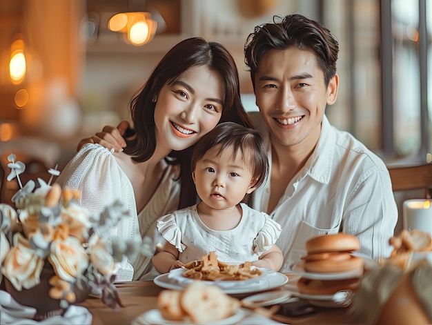 Un bon repas en famille dans la salle à manger