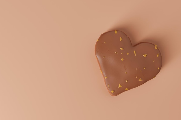 Bonbon en forme de coeur au chocolat sucré