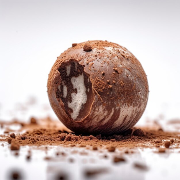 Photo un bonbon fourré à la truffe au chocolat