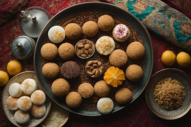 Les bonbons arabes en haut de la vue