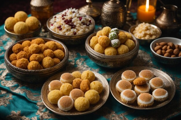 Les bonbons arabes en haut de la vue