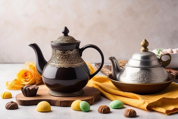 Photo des bonbons arabes traditionnels pour l'aïd maamoul des friandises au chocolat