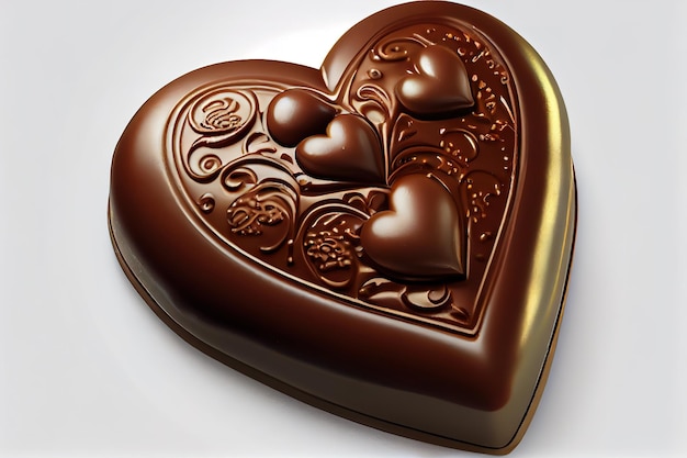 Bonbons au chocolat coeur réaliste Generative Ai