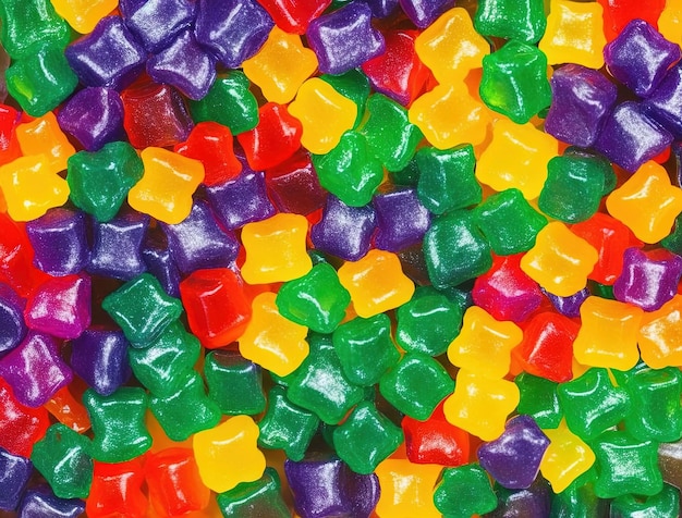 Bonbons colorés au THC