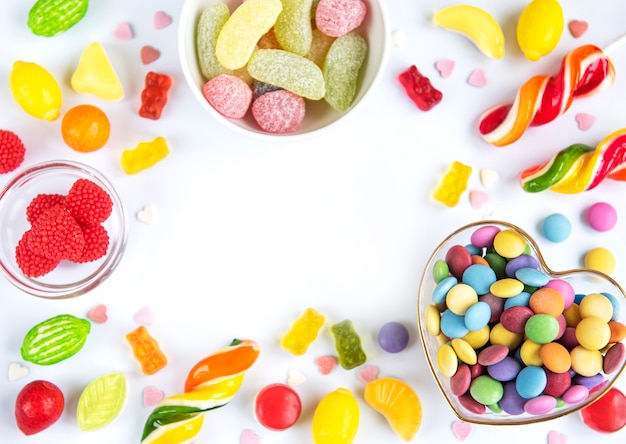 Bonbons colorés, gelée et marmelade