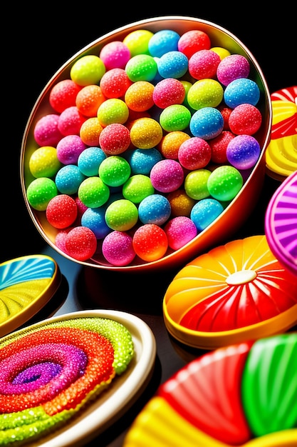 Bonbons colorés jelly beans bonbons arc-en-ciel collations délicieuses collations fond d'écran