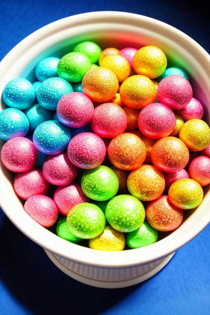 Photo bonbons colorés jelly beans bonbons arc-en-ciel collations délicieuses collations fond d'écran