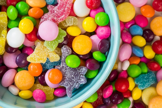 Photo bonbons dans le bol fond de bonbons colorés