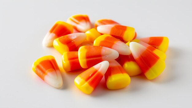 Des bonbons d'Halloween délicieux sur un fond blanc AI générative