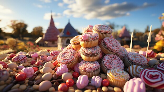 Photo des bonbons photo générative ai