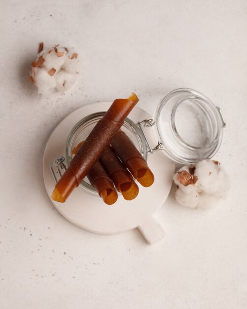 Bonbons pour le thé et le café. Guimauves et marmelade