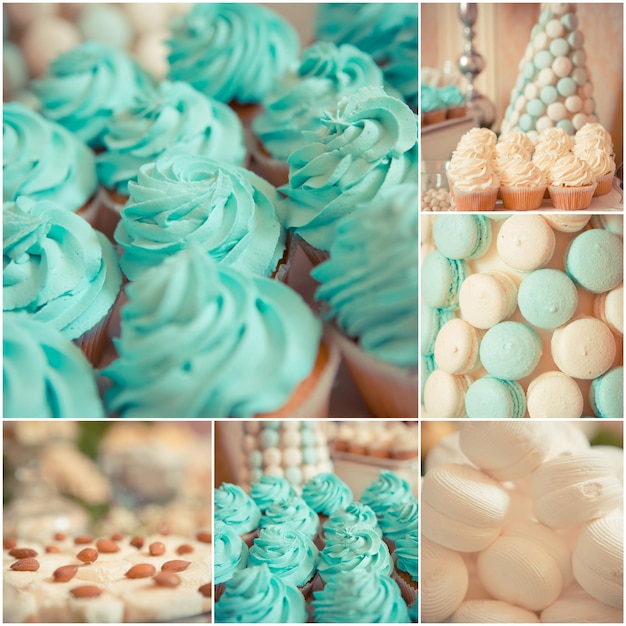 Bonbons sur la table de mariage Couleur vintage